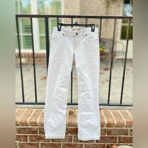 J. Crew Women's Corduroy Straight Leg Jeans in Cream- Low Rise